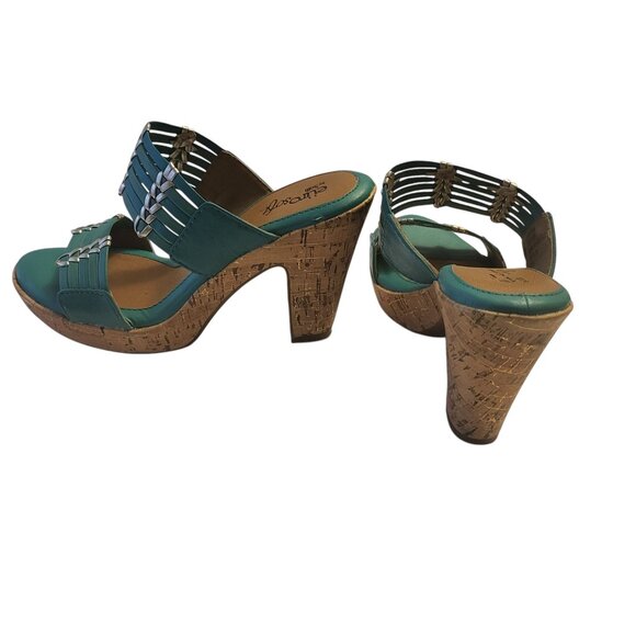 EUROSOFT | Teal Green Silver Chevron Outdoor Heels - Picture 5 of 9